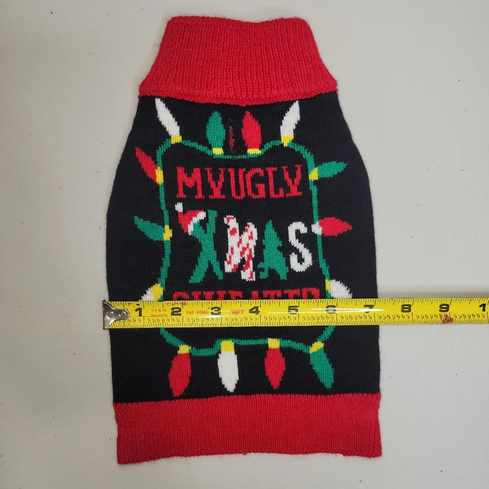 Festive Red and Black Dog Sweater‎